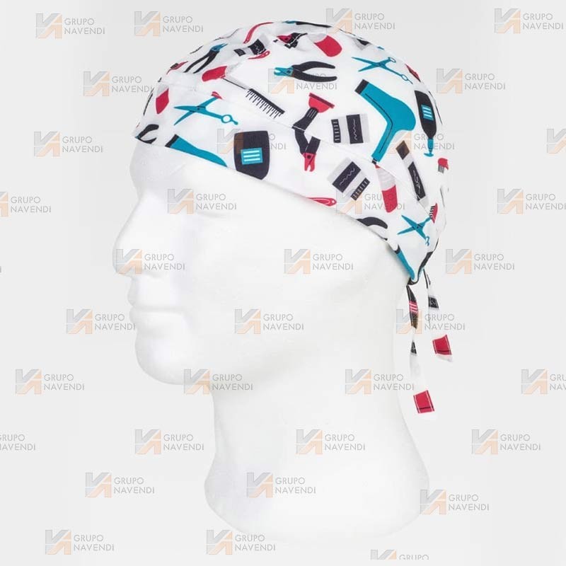 Bandana estampada con elásticos y cordones