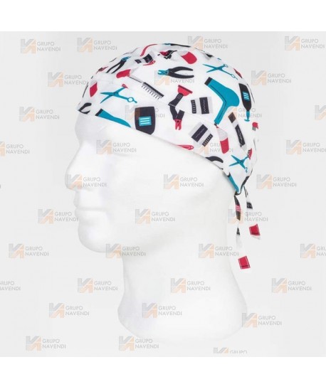 Bandana estampada con elásticos y cordones