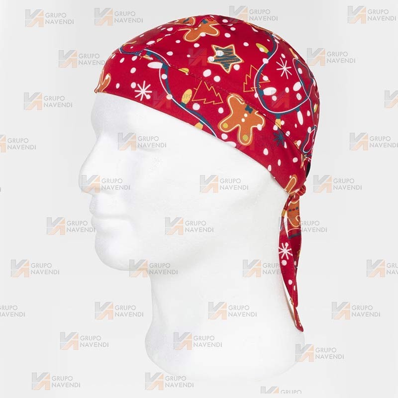 Bandana estampada con elásticos y cordones
