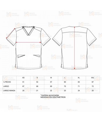 Casaca sanitaria estampada de manga corta y bolsillos  -Unisex-
