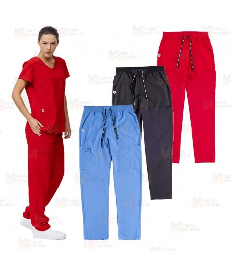 Pantalón sanitario unisex con tejido elástico y ajuste de cordón.