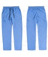 Pantalón sanitario unisex con tejido elástico y ajuste de cordón color celeste