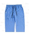 Pantalón sanitario unisex con tejido elástico y ajuste de cordón color celeste