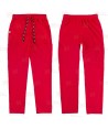 Pantalón sanitario unisex con tejido elástico y ajuste de cordón color rojo