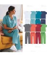 Conjunto sanitario unisex de casaca y pantalón con tejido elástico