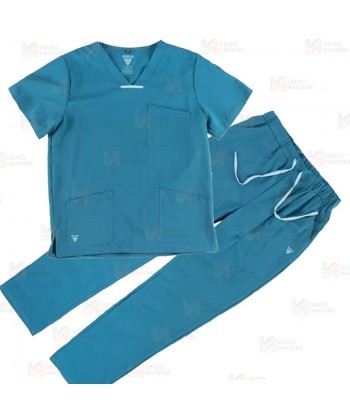 Conjunto sanitario unisex de casaca y pantalón con tejido elástico color azafata