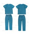 Conjunto sanitario unisex de casaca y pantalón con tejido elástico color azafata