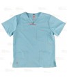 Conjunto sanitario unisex de casaca y pantalón con tejido elástico color verde agua