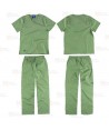 Conjunto sanitario elástico de casaca y pantalón color verde