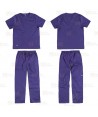 Conjunto sanitario elástico de casaca y pantalón color morado