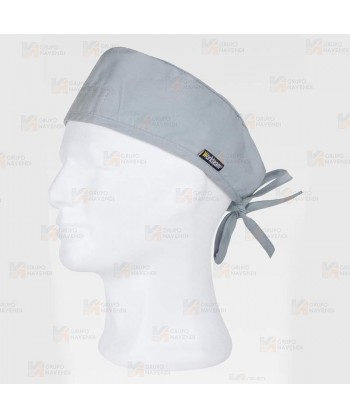 Gorro sanitario con ajuste de tiras color gris