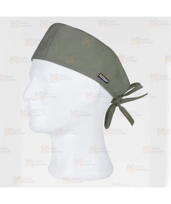 Gorro sanitario con ajuste de tiras color verde oliva