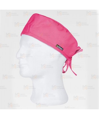 Gorro sanitario con ajuste de tiras color fucsia