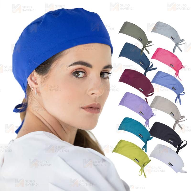 Gorro sanitario liso con ajuste de tiras -Unisex-