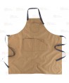Delantal con peto de tela canvas de algodón  95 x 90 cm color beige