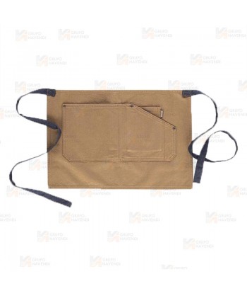 Delantal con francés corto de tela canvas de algodón  50 x 35 cm color beige