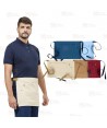 Delantal con francés corto de tela canvas de algodón  50 x 35 cm color beige