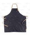 Delantal con peto de canvas color negro