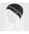 Gorro de punto con líneas discontinuas. Tejido ecológico color negro