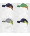 Gorra con cinta reflectante-fluorescente. Ajuste trasero con velcro.
