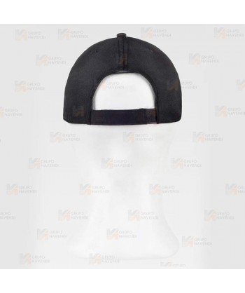 Gorra de alta visibilidad con cinta reflectante-fluorescente color negro y naranja flúor