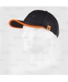 Gorra de alta visibilidad con cinta reflectante-fluorescente color negro y naranja flúor