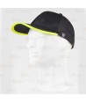 Gorra de alta visibilidad con cinta reflectante-fluorescente color negro y amarillo flúor