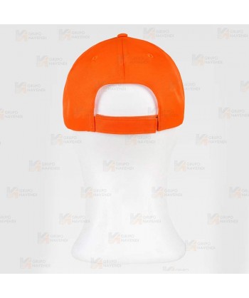 Gorra de alta visibilidad con cinta reflectante-fluorescente color naranja flúor