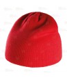 Gorro de punto acrílico de punto canalé grueso color rojo