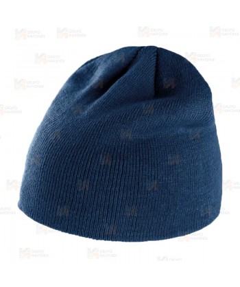 Gorro de punto acrílico de punto canalé grueso color marino