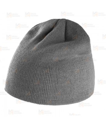 Gorro de punto acrílico de punto canalé grueso color gris oscuro