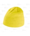 Gorro de punto acrílico de punto canalé grueso color amarillo flúor