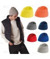 Gorro de punto acrílico de punto canalé grueso color negro