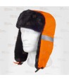 Gorro alta visibilidad con orejeras abatibles, forrado de pelo y acolchado