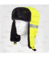 Gorro alta visibilidad con orejeras abatibles, forrado de pelo y acolchado