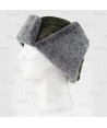 Gorro con orejeras abatibles, forrado de pelo y acolchado color verde caza