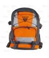 Mochila porta equipaciones en alta visibilidad de 20 litros color naranja flúor y gris oscuro oscuro
