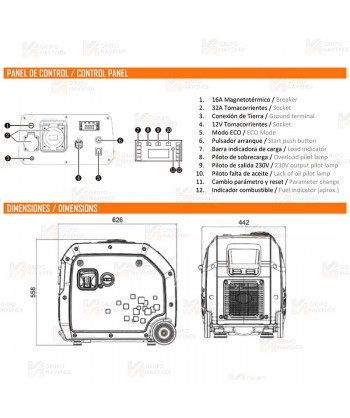 Generador Inverter insonorizado a gasolina de 5.500W con control remoto