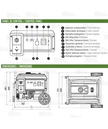 Generador Dual Propano y Gasolina Natura de 5.500W
