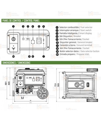 Generador Dual Propano y Gasolina Natura de 8.500W