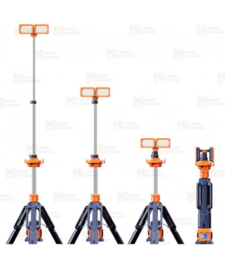 Torre telescópica portátil de iluminación led (12.000 lúmenes)