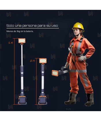 Torre telescópica portátil de iluminación led (4.000 lúmenes)