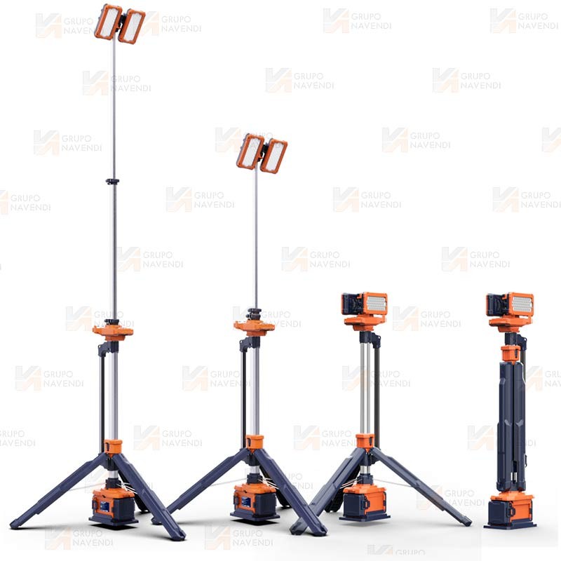 Torre telescópica portátil de iluminación led (14.000 lúmenes)