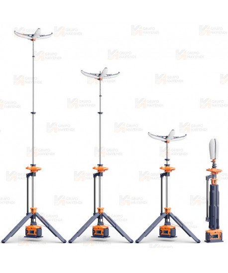 Torre telescópica portátil de iluminación esférica Cenit 300 (14.000 lúmenes)