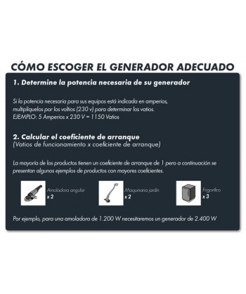 Generador eléctrico con motor a gasolina de 4 tiempos y 2.500W de potencia