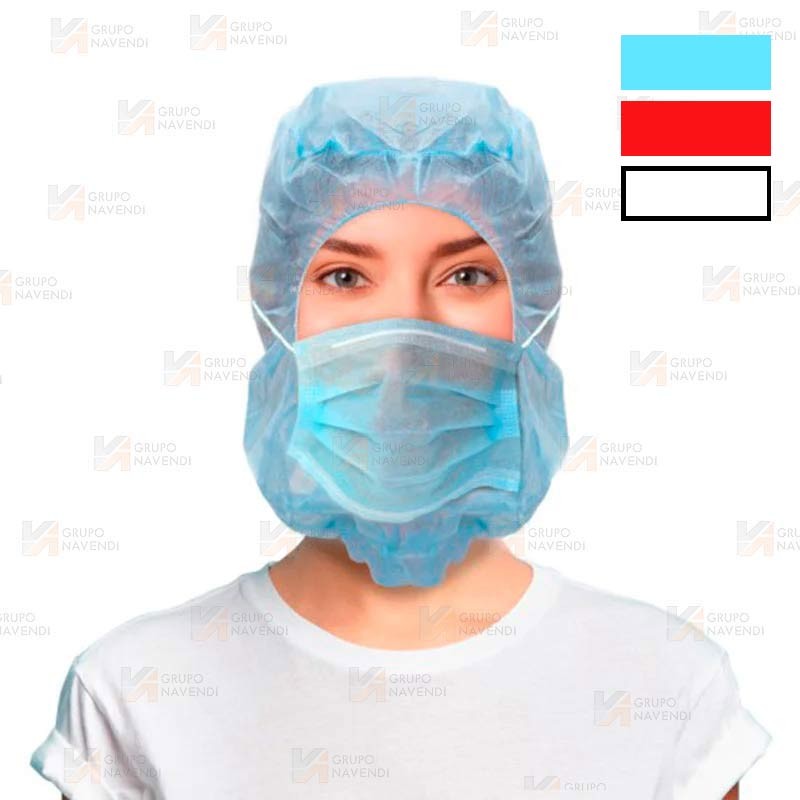 Gorro integral con mascarilla IIR en TNT