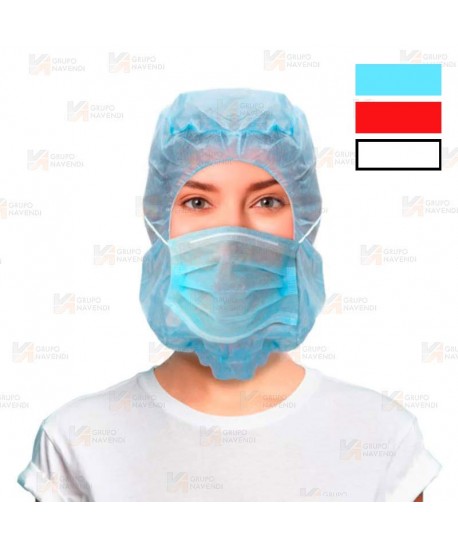 Gorro integral con mascarilla IIR en TNT