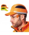 Gorra protectora transpirable visera larga y tejido de alta visibilidad