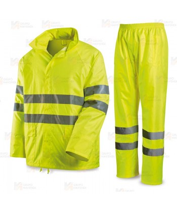 Traje de agua Alta Visibilidad con recubrimiento de poliuretano amarillo flúor
