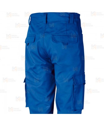 Pantalón económico multibolsillos de algodón 245 g color azulina